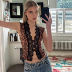 Women's Leopard Print Mesh Cardigan - Slim Fit