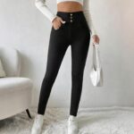 Women's High Waisted Bell Bottom Stretch Pants – Flared Skinny Fit Casual Trousers