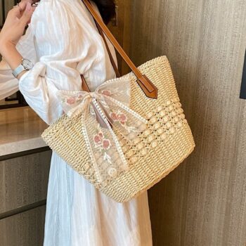Fashion Women's Bag Weaving Hollow Shoulder Tote Bag